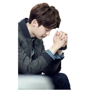 🙏 homme, personne, assis, mains jointes, penser, pensif telegram sticker