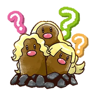 ❓ Dugtrio Pokémon Cartone animato, Pokémon, Dugtrio, Videogioco, Anime telegram sticker