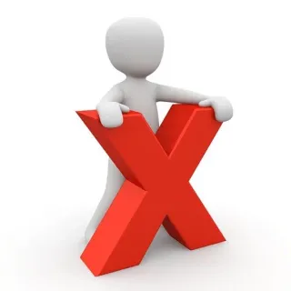 ❌ red x, cartoon figure, mistake, cancel, negative telegram sticker