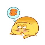 🤤 cat, sleepy, fish, dreaming, animal, cartoon telegram sticker