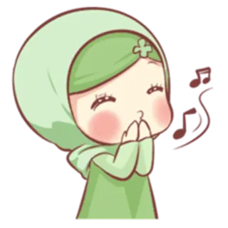 😚 hidżab, muzułmanin, islam, dziewczyna, kreskówka, modlitwa telegram sticker