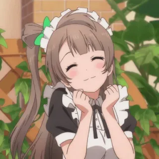 🎭 Anime, Maid, Lindo, Chica, Sonrisa, Kawaii whatsapp sticker