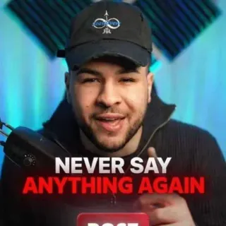 ❤️ NEVER SAY ANYTHING AGAIN man, microphone, talking, caption, influencer, recording, podcast telegram sticker