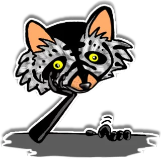 😒 procione, animale, cartone animato, adesivo, disegno telegram sticker