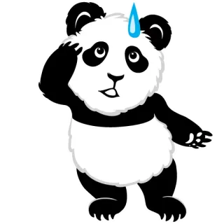 😌 panda, spocony, zdenerwowany, zaniepokojony, słodki, kreskówka telegram sticker