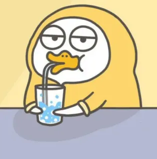 🐥 Kartun, Bebek, Minum, Lucu, Karakter whatsapp sticker