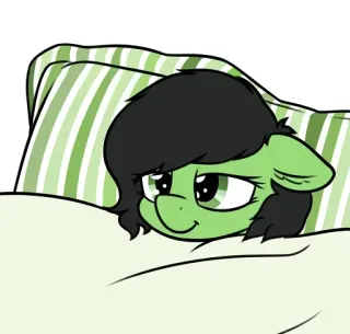 🛏 小马, 床, 睡觉, 卡通, 动物 telegram sticker