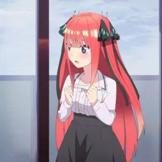 🍷 Nino Nakano The Quintessential Quintuplets Anime, Garota, Personagem, cabelo ruivo, Nino Nakano, The Quintessential Quintuplets whatsapp sticker