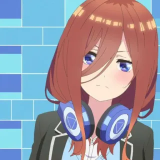 💙 Miku Nakano The Quintessential Quintuplets anime, manga, girl, sad, cute telegram sticker