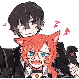 ❤️ Dazai Osamu Bungo Stray Dogs Anime, Mangá, Bungo Stray Dogs, Chibi, Dazai Osamu, Personagem, Ficcional, Desenho animado telegram sticker