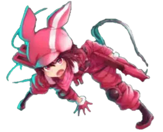 😾 Anime, Królik, Dziewczyna, Różowy, Postać telegram sticker