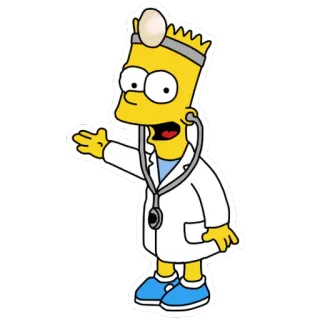 👨 Bart Simpson The Simpsons bart simpson, simpsons, cartoon, doctor, medical, tv show telegram sticker