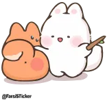 😡 bunny, cute, kawaii, animal, character, sticker whatsapp sticker