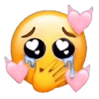 🥺 Emoji, Huilend, Verdrietig, Hartjes ogen, Hartjes telegram sticker
