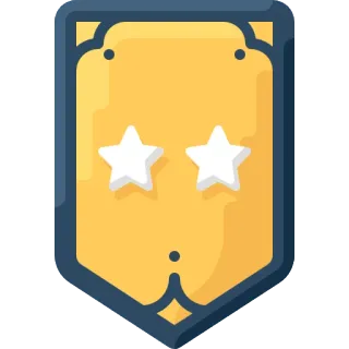 🎖 distintivo, stella, obiettivo, giallo, grado telegram sticker