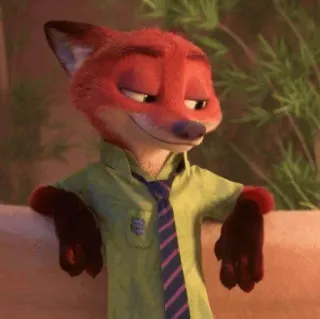🦊 Nick Wilde Zootopia fox, zootopia, nick wilde, cartoon character, disney telegram sticker