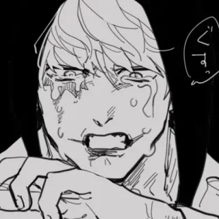 😭 ぐす 哭泣, 悲伤, 情感, 动漫风格, 漫画 telegram sticker