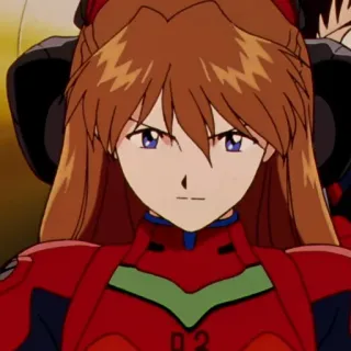 😐 Asuka Langley Sohryu Neon Genesis Evangelion anime, character, Asuka, Evangelion telegram sticker