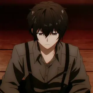 🕳 Anime, Chico, Personaje, Manga, Triste, Mirando abajo whatsapp sticker