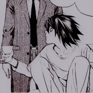 🔭 L Lawliet Death Note Anime, Manga, Detective, L, Death Note telegram sticker