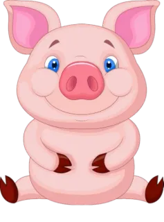 🐷 หมู, การ์ตูน, สัตว์, น่ารัก, สีชมพู telegram sticker