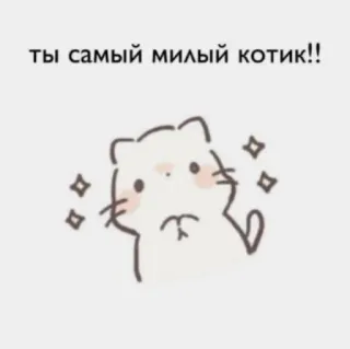 🧸 ты самый милый котик!! 고양이, 귀여운, 동물, 새끼 고양이, 반짝이, 카와이, 러시아 telegram sticker