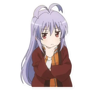 🤔 Anime, Dziewczyna, Myśląca, Chibi, Słodki telegram sticker