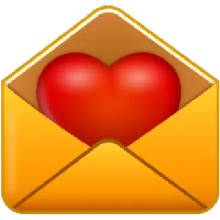 ❤ coração, amor, carta, envelope, mensagem, email telegram sticker