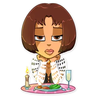 ❤️ 女人, 晚餐, 蜡烛, 食物, 桌子, 裙子 telegram sticker