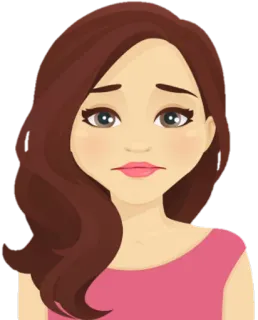 😣 traurig, brünett, Frau, Cartoon, Sticker, emotional whatsapp sticker