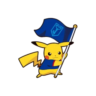 ✌ Pikachu pokemon, pikachu, desenho animado, amarelo, bandeira telegram sticker