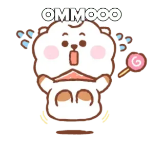 🙂 OMMOOO orso, cartone animato, carino, lecca-lecca, kawaii whatsapp sticker