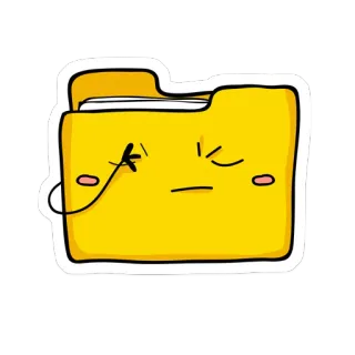 🤔 folder, document, file, office, computer, cartoon, yellow, emoji telegram sticker