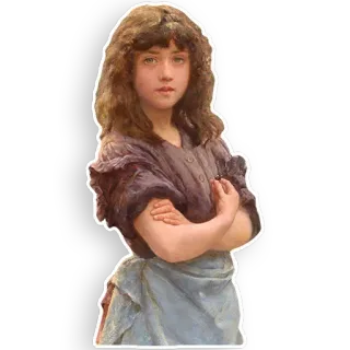 🍒 girl, portrait, art, classic art, vintage, painting, child telegram sticker
