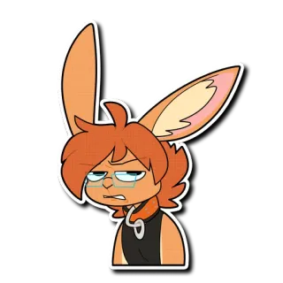😑 Hase, Häschen, Anthropomorph, Cartoon, Figur, Brille telegram sticker