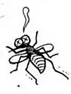 🦟 mosca, morto, inseto, preto e branco, desenho animado, esboço telegram sticker