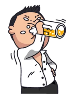 🍺 bebiendo, hombre, cerveza, dibujos animados whatsapp sticker