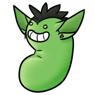 🥒 yêu tinh, xanh lá cây, fantasy, nhân vật, quái vật, phim hoạt hình telegram sticker