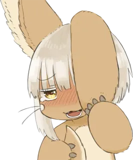 😳 Nanachi Made in Abyss อนิเมะ, กระต่าย, สัตว์, น่ารัก, ร้องไห้, เศร้า whatsapp sticker