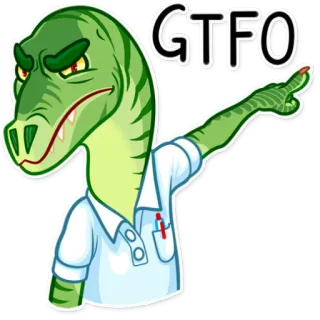 😡 GTFO dinosaur, GTFO, angry, cartoon telegram sticker
