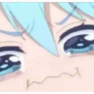 ☹ anime, crying, upset, emotional, cartoon, sad, eyes telegram sticker