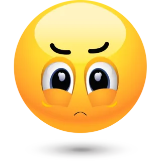 😟 Emoji, Smutny, Do góry nogami, Twarz, Żółty telegram sticker