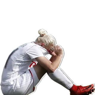 😭 悲しい, 不機嫌, がっかり, サッカー, スポーツ, 女性 telegram sticker