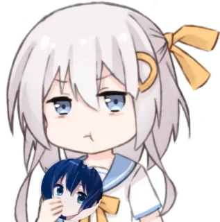 😐 Animé, Manga, Dessin animé, Chibi, Fille, Mignon, Personnage whatsapp sticker