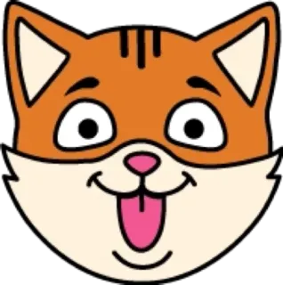 😝 chat, animal, sticker, langue, dessin animé, drôle, orange, animal de compagnie telegram sticker