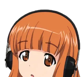 😕 Anime, Chica, Auriculares, Lindo, Chibi telegram sticker