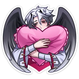 ❤️ anime, demon, angel, heart, wings, love telegram sticker