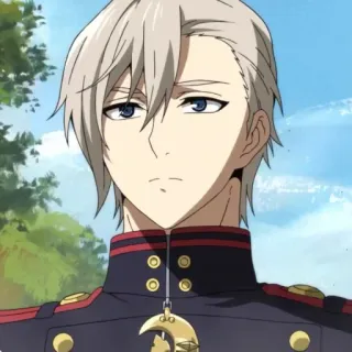 ⛓ Guren Ichinose Owari no Seraph anime, military uniform, Guren Ichinose, Owari no Seraph, character, fantasy, Japanese animation telegram sticker