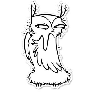 🌿 올빼미, 만화, 동물, 새, 스티커, 일러스트, 야생 동물 telegram sticker