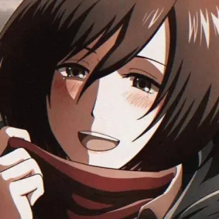 😆 Mikasa Ackerman Attack on Titan anime, manga, mikasa, l'attaque des titans telegram sticker